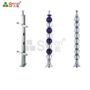 China Anti Wearing Stainless Steel Balustrade Posts Lantern Shape Ball For 8mm Glass factory