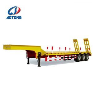 China AOTONG 4 Axles 100 Ton Heavy Haul Tractor Front Load Neck Low Bed Trailer in South Africa factory