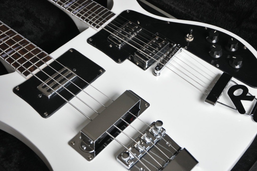 Double neck 4 string 4003 BASS GUITAR and 12 string elctric guitar color can custom guitar big R bridge