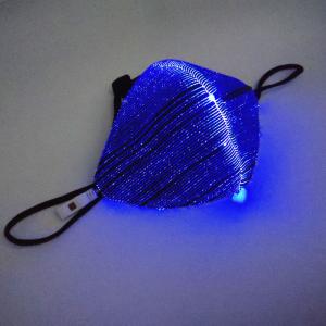 China Neon EL LED Light Up Mask PVC Plastic Light Blue Masquerade Masks factory