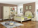 Rubber Wood made Kids/Children/Single white bedroom 1.2/1.4M small bed Space