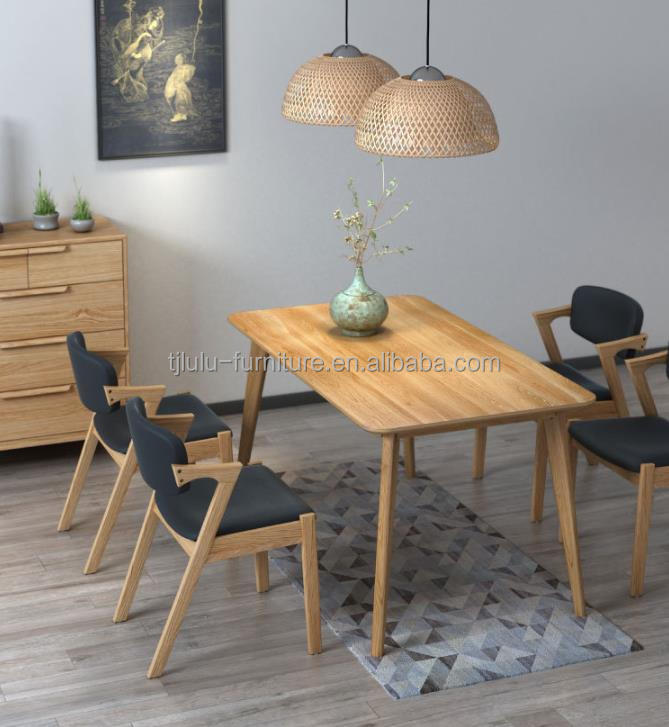 Mail packing Y Leisure Facilities Nordic Oak Wood Leather Chair Classical Wood Dining Chairs Restaurant Chair