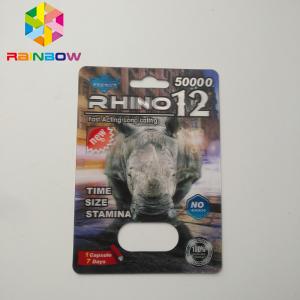 China 3D Rhino Blister Card Packaging Rhino 12 Rhino 11 Mens Sexual Supplements For Boosting Libido factory