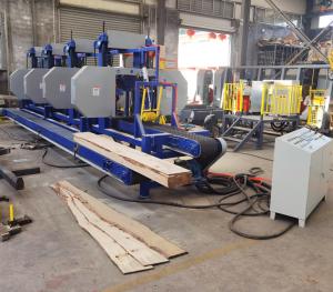 China 4 Head Log Sawing Machine Multiple Heads Horizontal Resaw Band Saws factory