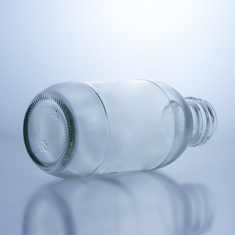 300ml Round Glass Milk Bottle with Lid Liquor Storage Solution Decal Surface Handling