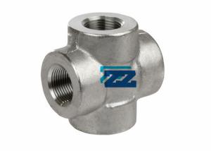 China Cross NPT 3&quot; 3000LB Forged Pipe Fittings Metric Thread Anti Rust Oil Surface factory