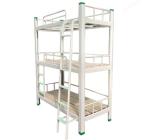 Thickened Steel School Furniture Three Layers Metal Bunk Bed Less Space