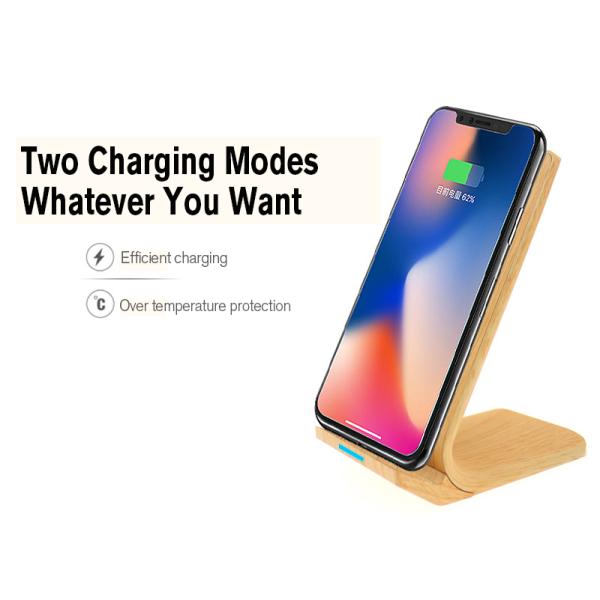 QI 2 coil vertical wood grain 10W wireless fast charge, Apple iPhoneX max mobile phone wireless charger