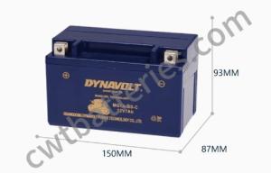 China OEM Motorcycle Battery Replacement Nano Gel 12V 7Ah Agm Deep Cycle Dynavolt MG7A-BS-C factory