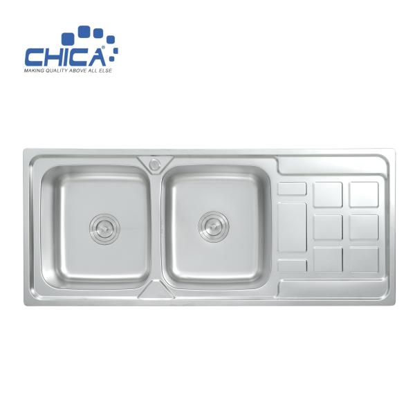 CH12050D Topmount Kitchen Sink Stainless Steel Press Kitchen Sink Double Bowl