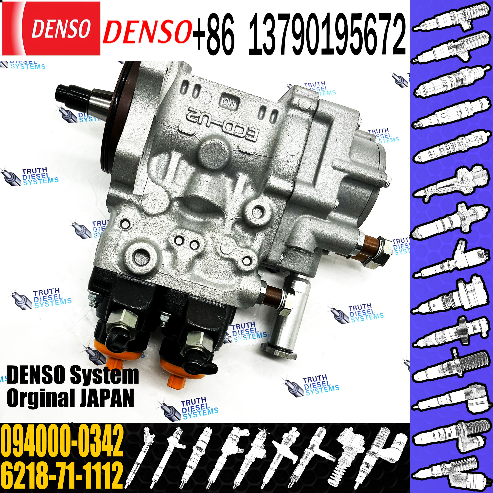Fuel Injection pump common rail pump 6218-71-1111 094000-0342 For KOMATSU D275A PC650-8 PC750 PC800