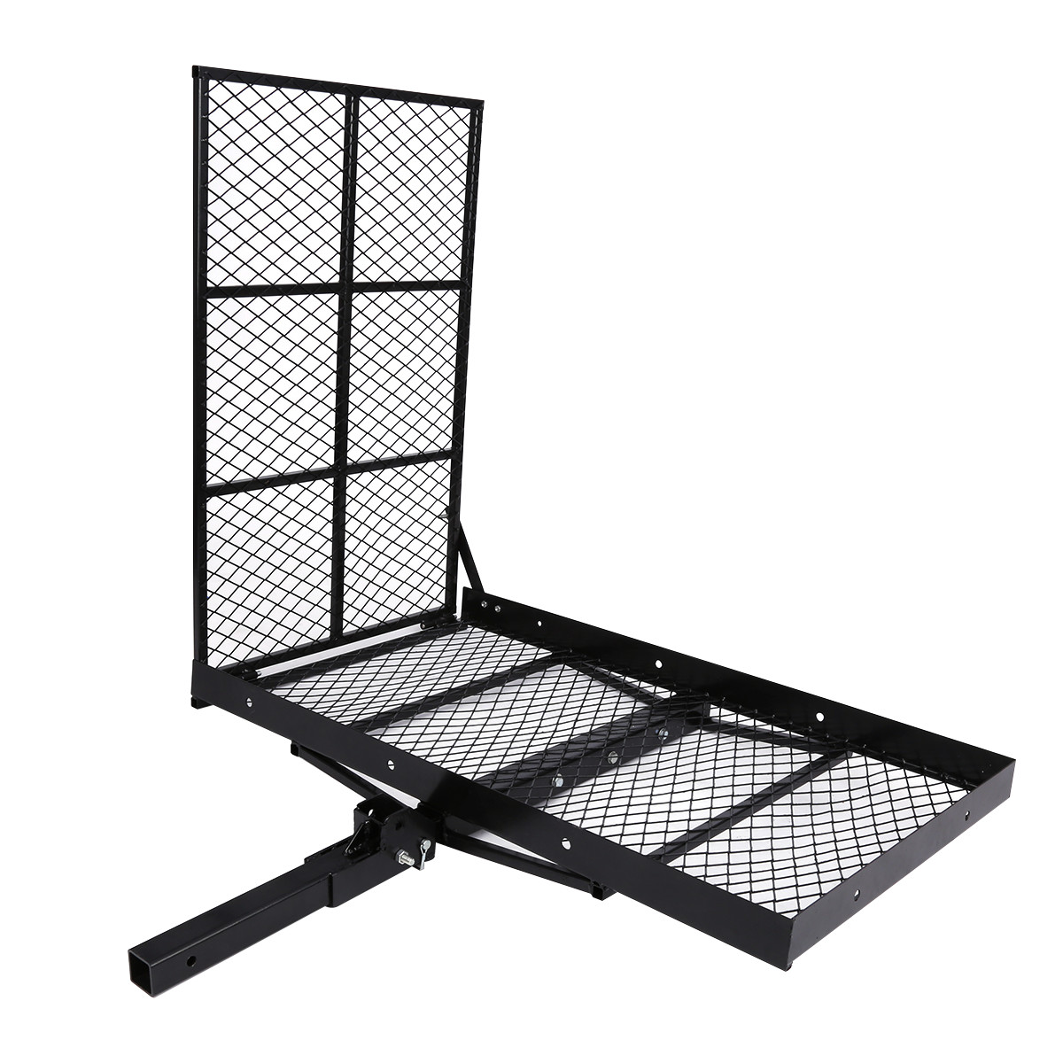 Customized Logo Black Folding Hitch-mounted Basket-style Cargo Carrier for Heavy-duty