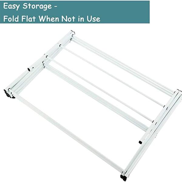 White Foldable Alloy Steel Clothes Drying Laundry Rack
