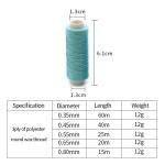 100% Polyester Leather Round Waxed Thread for Hand-sewn Leather Articles 0.45mm