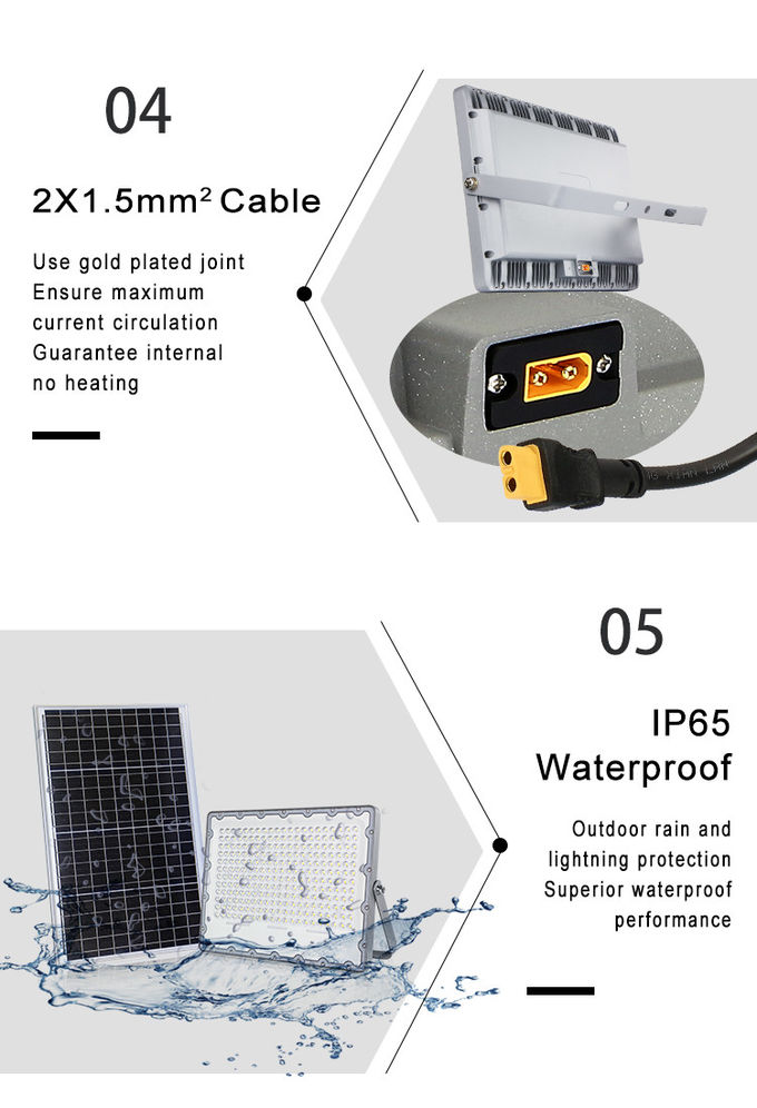 Cast Aluminum LiFePO4 Remote Control Battery Outdoor Waterproof 100w Solar LED Flood Light