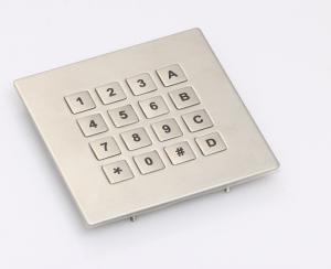 China IP68 waterproof stainless steel brushed metal keypad with 16 key buttons for rugged telephone set factory