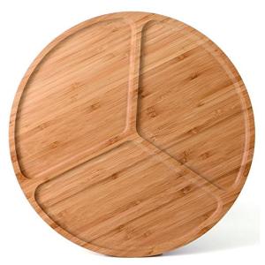 China 5 divided bamboo round food serving tray factory