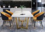 Luxury European Stainless Steel Marble Dining Room Table