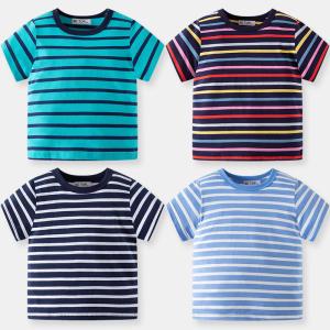 China Children'S Sports Shirts Customized Boy T-Shirt Children'S Cotton Striped T-Shirt factory