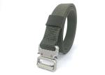 Army Green Polyester Webbing Belt / Men Waist Belt With Plastic Buckle