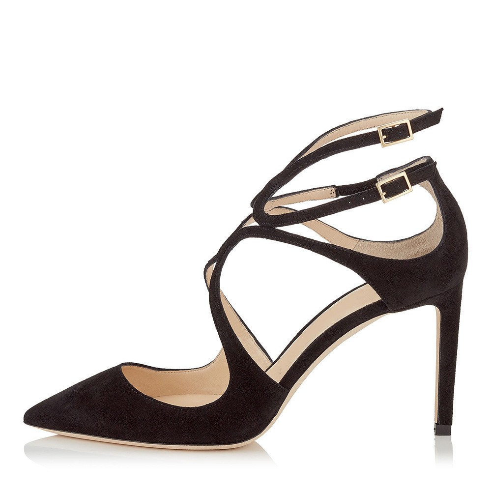 Lightweight Comfortable High Heel Sandals With Buckle Strappy Closure Type