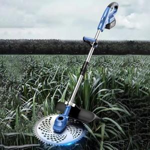 China 21V Rechargeable Grass Trimmer Cordless Grass Cutter Machine Household Small Weeder Battery Powered Electric Lawn Mower factory