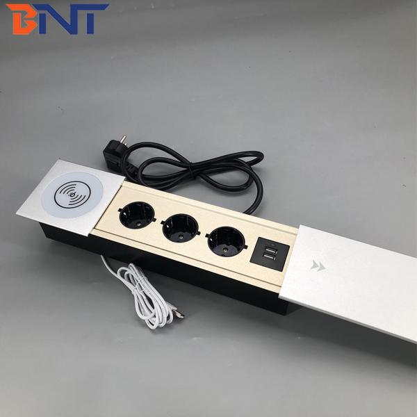 CE Rohs approve EU power wireless charger table socket outlet with slide cover