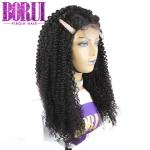 Indian Human Hair , Custom Kinky Curly Lace Closure Wig With Baby Hair 250%