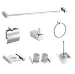 SS Bath Modern Toilet Fittings 11 Piece Sus304 Polished Wall Mounted
