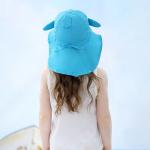 Animal Anti UV Childrens Bucket Hats UPF 50+ Wide Brim blue color