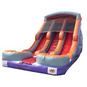 China Inflatable Slip And Slide Into Pool Two Lane , Commercial Grade Blow Up Slide Rental factory