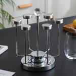 Silver 360 Degree Rotation 304SS Cup Holder Stand