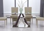 Tempered Glass 150cm Chromed Steel 52kgs Modern Dining Table