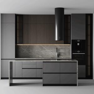 China Custom Modern Ready-to-Assemble Modular Melamine Kitchen Cabinets for Apartments factory
