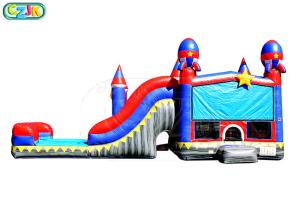 China Children Outdoor Inflatable Obstacle Course / Bounce House With Slide factory