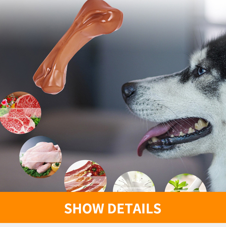 Indestructible TPR Dog Chew Toy Eco-Friendly Grinding Teeth Toy for Aggressive Dogs Soft Natural Rubber Bone