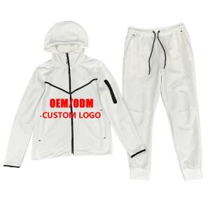 China Custom Logo OEM Fleece Jogging Set Gym Sports Zipper up Hoodie Jogger Women Sweat Tracksuits factory