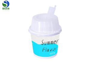 China Take Away 2 Sides Paper Ice Cream Cups Safety With Plastic Lid And Spoon factory