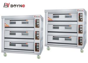China Durable Stainless Steel Three Deck Nine Trays Big Capacity Gas Bakery Oven For Cake Shop factory