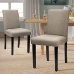 Upholstered Solid Wood Legs 275Pounds Fabric Dining Room Chairs