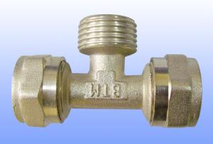 China compression brass fitting male tee for PEX-AL-PEX factory