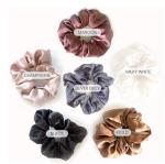 Large 22mm Mulberry Silk Scrunchies Set Custom Logo White Hair Ties