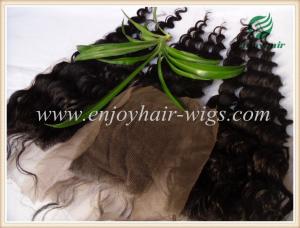 China Lace top closure 4''x4'' ,malaysian virgin hair natural color deep wave 10''-24''length factory