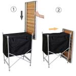 Lightweight Bamboo Tabletop Picnic Storage Cabinet for Outdoor Garden Patio
