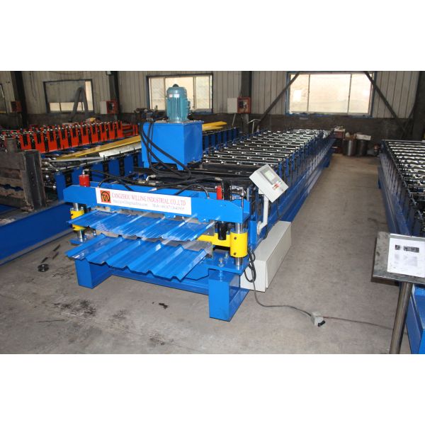 Aluminum Roof Sheet Double Layer Roof Panel Roll Forming Machine PLC Control