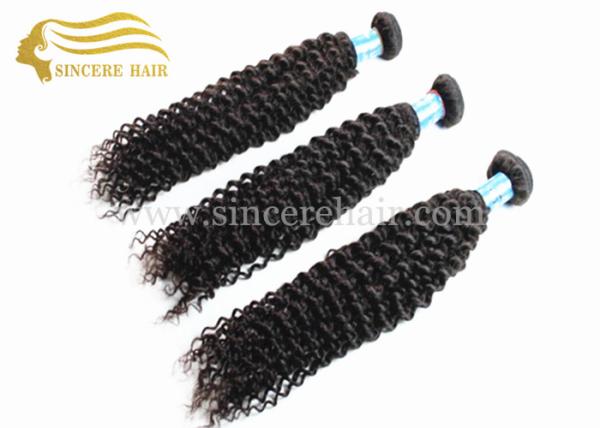 Hot sale 16" - 18" - 20" CURLY Hair Extensions Weft for Sale, 100% Natural Black