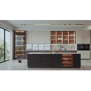 Shaker Stained Finished Cabinet Lacquer Painting Wall Hanging Kitchen Cabinets