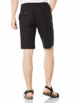 Black Drawstring Mens Linen Shorts 10In Inseam for Spring and Autumn