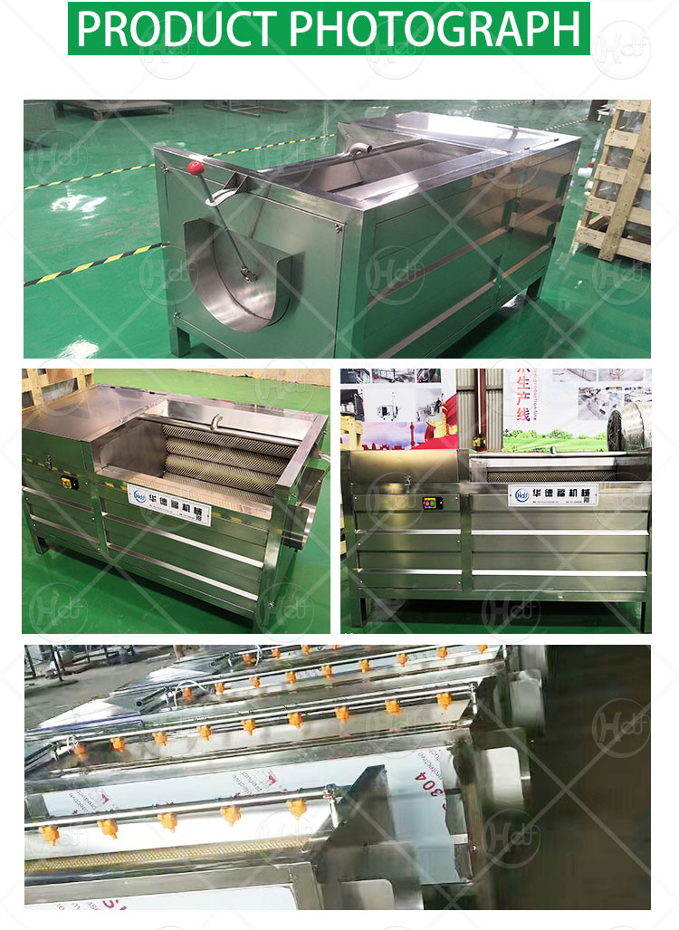 2000KG/H Large Capacity Root Vegetable Washing Machine Yam Taro Potato Washing And Peeling Machine