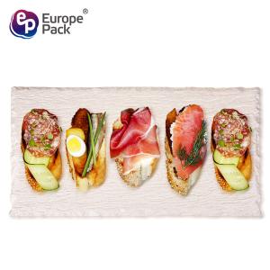 China Biodegradable rectangle tableware bamboo fiber plastic sushi tray factory